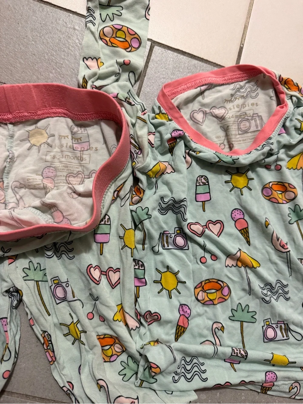 Little sleepies summer print pajama set